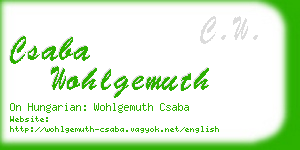 csaba wohlgemuth business card